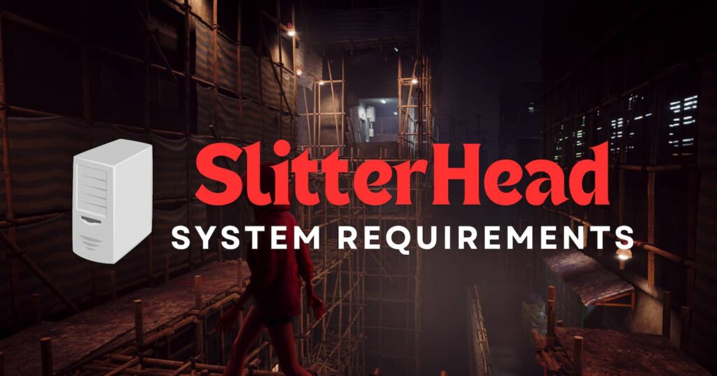 a picture with a woman wearing red jacket in dim light night, and slitter head system requirements written on it