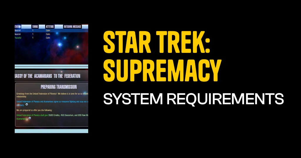 Star Trek: Supremacy game system requirements featured image